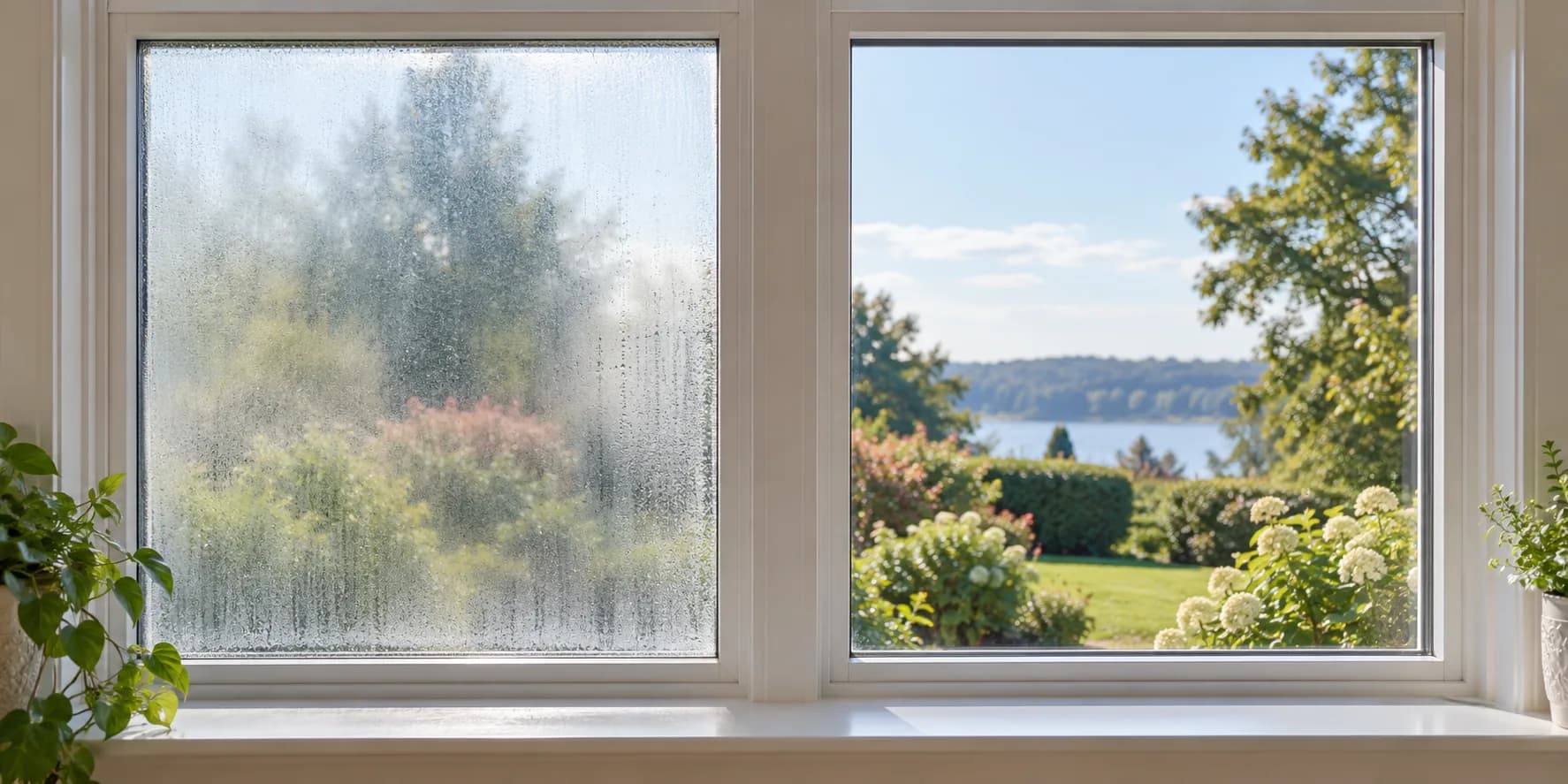 Before: foggy / condensation inside a double-pane window